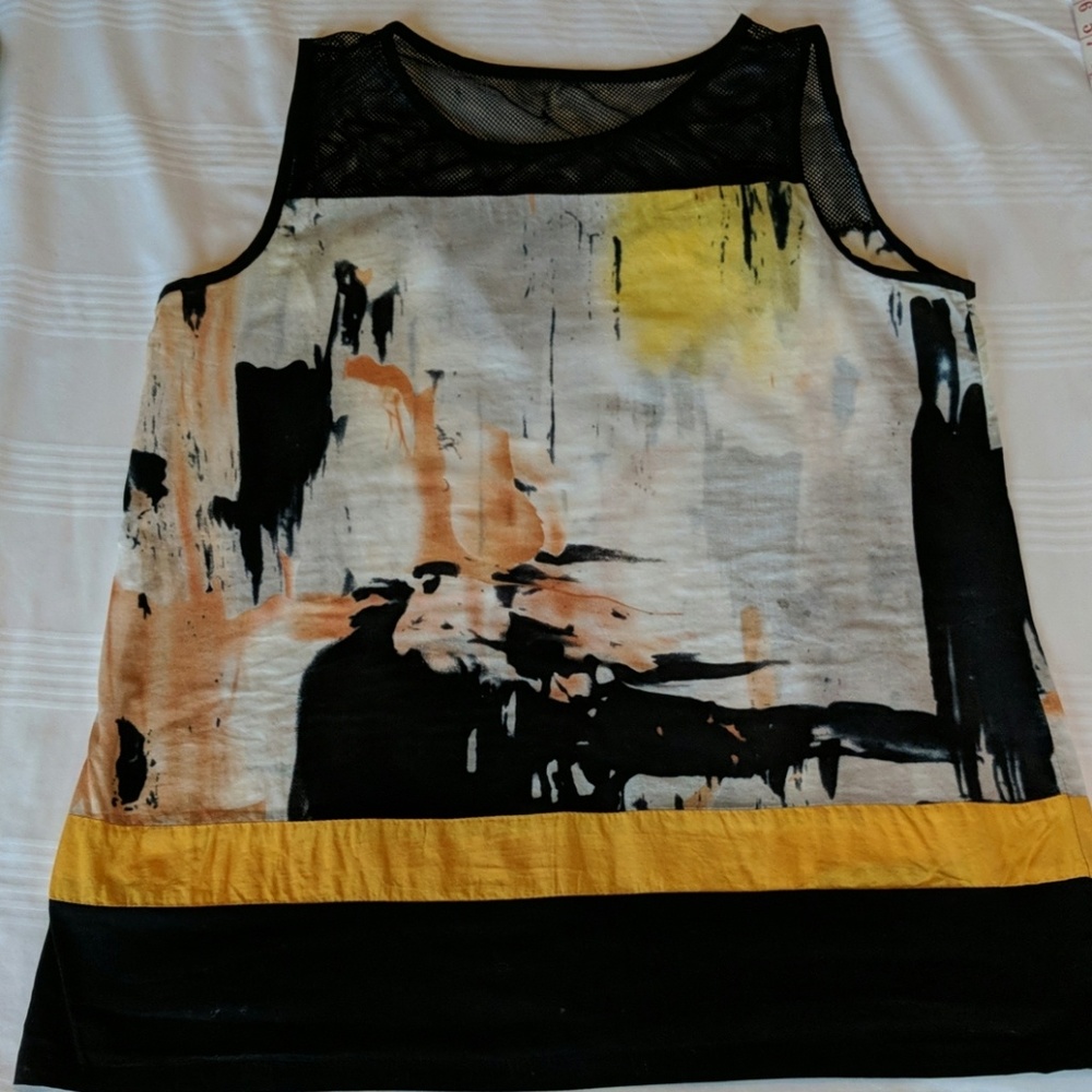 Sleeveless cotton shell